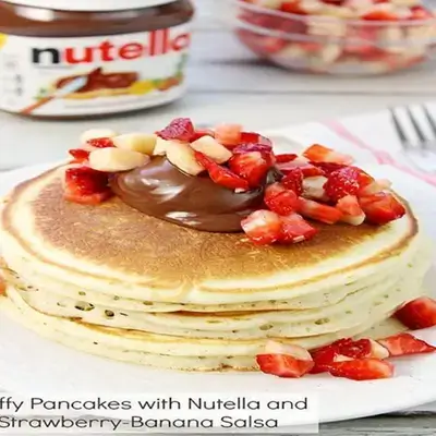 Classic Pan Cake With Fruits And Nutella